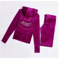 Juicy Couture Tracksuits Crown "JUICY" Velour Hoodie Fuchsia