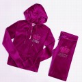 Juicy Couture Tracksuits Crown "JUICY" Velour Hoodie Fuchsia