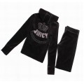 Juicy Couture Tracksuits Crown "JUICY" Velour Hoodie Black Sale