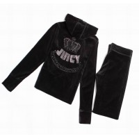 Juicy Couture Tracksuits Crown "JUICY" Velour Hoodie Black Sale Juicy Couture Tracksuits Crown "JUICY" Velour Hoodie Black Sale