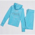 Juicy Couture Tracksuits Crown "JUICY" Velour Hoodie Sky Blue