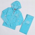 Juicy Couture Tracksuits Crown "JUICY" Velour Hoodie Sky Blue