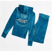 Juicy Couture Tracksuits Crown "JUICY" Velour Hoodie Light Cyan Juicy Couture Tracksuits Crown "JUICY" Velour Hoodie Light Cyan