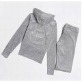 Juicy Couture Tracksuits Crown "JUICY" Velour Hoodie Grey