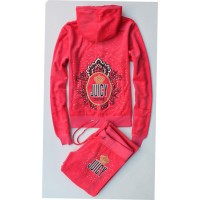 Juicy Couture Tracksuits Crown Logo Middle Velour Hoodie Dragon Fruit Juicy Couture Tracksuits Crown Logo Middle Velour Hoodie Dragon Fruit