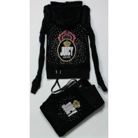 Juicy Couture Tracksuits Crown Logo Middle Velour Hoodie Black Juicy Couture Tracksuits Crown Logo Middle Velour Hoodie Black