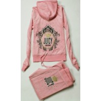 Juicy Couture Tracksuits Crown Logo Middle Velour Hoodie Light Pink Juicy Couture Tracksuits Crown Logo Middle Velour Hoodie Light Pink