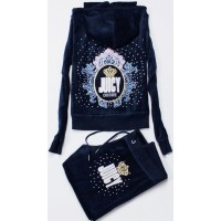 Juicy Couture Tracksuits Crown Logo Middle Velour Hoodie Regal Juicy Couture Tracksuits Crown Logo Middle Velour Hoodie Regal