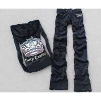 Juicy Couture Tracksuits Big Crown Logo Velour Hoodie Black Juicy Couture Tracksuits Big Crown Logo Velour Hoodie Black