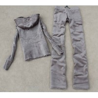 Juicy Couture Tracksuits Crown Couture Velour Hoodie Grey Juicy Couture Tracksuits Crown Couture Velour Hoodie Grey