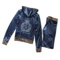 Juicy Couture Tracksuits JC Logo With leopard Velour Blue