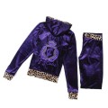 Juicy Couture Tracksuits JC Logo With leopard Velour Purple