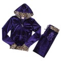 Juicy Couture Tracksuits JC Logo With leopard Velour Purple