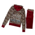 Juicy Couture Tracksuits CHOOSE COUTURE With leopard Velour Dark Red