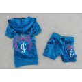 Juicy Couture Short Tracksuits Bow JC Velour Blue