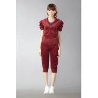 Juicy Couture Short Tracksuits Orignal Velour With Pocket Dark Red Juicy Couture Short Tracksuits Orignal Velour With Pocket Dark Red