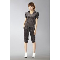Juicy Couture Short Tracksuits Orignal Velour With Pocket Dark Gray Juicy Couture Short Tracksuits Orignal Velour With Pocket Dark Gray
