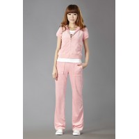 Juicy Couture Short Tracksuits Orignal Velour With Pocket Long Pants Pink Juicy Couture Short Tracksuits Orignal Velour With Pocket Long Pants Pink