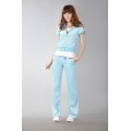 Juicy Couture Short Tracksuits Orignal Velour With Pocket Long Pants Sky Blue