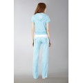Juicy Couture Short Tracksuits Orignal Velour With Pocket Long Pants Sky Blue