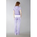 Juicy Couture Short Tracksuits Orignal Velour With Pocket Long Pants Light Purple