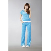 Juicy Couture Short Tracksuits Orignal Velour With Pocket Long Pants Light Blue Juicy Couture Short Tracksuits Orignal Velour With Pocket Long Pants Light Blue