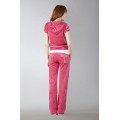 Juicy Couture Short Tracksuits Orignal Velour With Pocket Long Pants Dark Pink