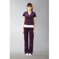 Juicy Couture Short Tracksuits Orignal Velour With Pocket Long Pants Dark Purple Juicy Couture Short Tracksuits Orignal Velour With Pocket Long Pants Dark Purple