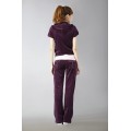 Juicy Couture Short Tracksuits Orignal Velour With Pocket Long Pants Dark Purple