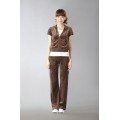 Juicy Couture Short Tracksuits Orignal Velour With Pocket Long Pants Khaki