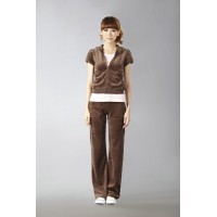 Juicy Couture Short Tracksuits Orignal Velour With Pocket Long Pants Khaki Juicy Couture Short Tracksuits Orignal Velour With Pocket Long Pants Khaki