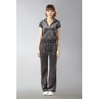 Juicy Couture Short Tracksuits Orignal Velour With Pocket Long Pants Dark Gray Juicy Couture Short Tracksuits Orignal Velour With Pocket Long Pants Dark Gray