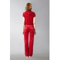 Juicy Couture Short Tracksuits Orignal Velour With Pocket Long Pants Red