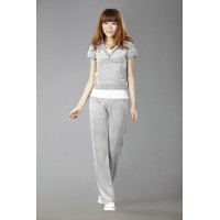 Juicy Couture Short Tracksuits Orignal Velour Long Pants Gray Juicy Couture Short Tracksuits Orignal Velour Long Pants Gray