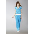 Juicy Couture Short Tracksuits Orignal Velour Long Pants Sky Blue