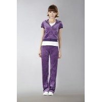 Juicy Couture Short Tracksuits Orignal Velour Long Pants Purple Juicy Couture Short Tracksuits Orignal Velour Long Pants Purple