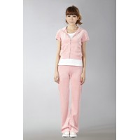 Juicy Couture Short Tracksuits Orignal Velour Long Pants Light Pink