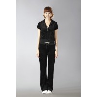 Juicy Couture Short Tracksuits Orignal Velour Long Pants Black Juicy Couture Short Tracksuits Orignal Velour Long Pants Black