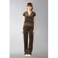 Juicy Couture Short Tracksuits Orignal Velour Long Pants Khaki Juicy Couture Short Tracksuits Orignal Velour Long Pants Khaki