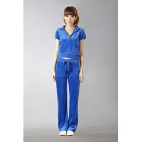 Juicy Couture Short Tracksuits Orignal Velour Long Pants Blue Juicy Couture Short Tracksuits Orignal Velour Long Pants Blue