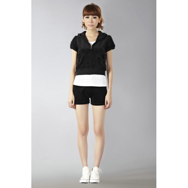 Juicy Couture Short Tracksuits Orignal Velour Black