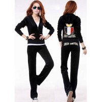 Juicy Couture Tracksuits JC In Shield Velour Black Juicy Couture Tracksuits JC In Shield Velour Black