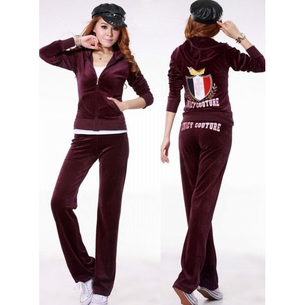 Juicy Couture Tracksuits JC In Shield Velour Dark Red