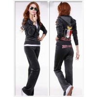 Juicy Couture Tracksuits JC In Shield Velour Ash Black Juicy Couture Tracksuits JC In Shield Velour Ash Black