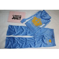 Juicy Couture Tracksuits Big Crest Velour Hoodie Clear Sky Juicy Couture Tracksuits Big Crest Velour Hoodie Clear Sky