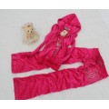 Juicy Couture Tracksuits Heart JC Velour Hoodie Dragonfruit