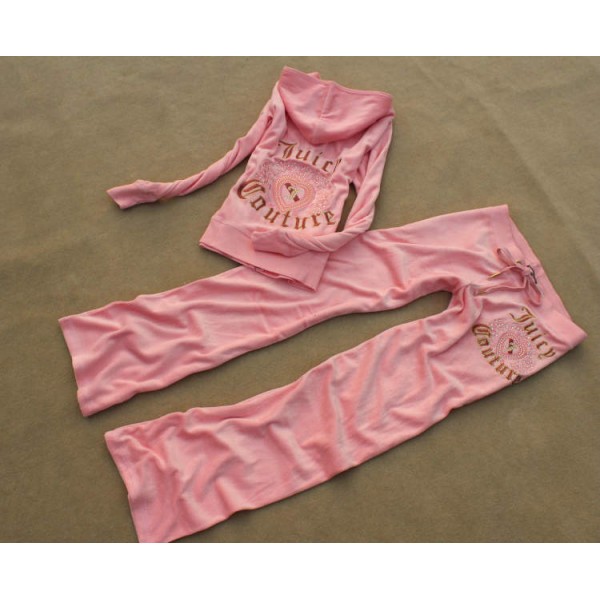 Juicy Couture Tracksuits Heart JC Velour Hoodie Pink Candy