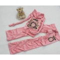 Juicy Couture Tracksuits Crest JC Flower Velour Hoodie Pink Candy