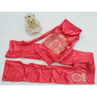 Juicy Couture Tracksuits Crest JC Flower Velour Hoodie Red Juicy Couture Tracksuits Crest JC Flower Velour Hoodie Red