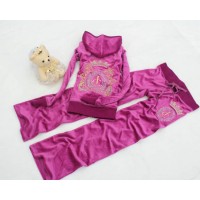 Juicy Couture Tracksuits Crest JC Flower Velour Hoodie Fuchsia Juicy Couture Tracksuits Crest JC Flower Velour Hoodie Fuchsia
